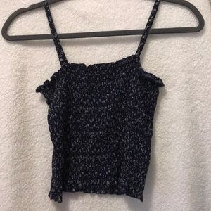 Blue with white flowers shirt